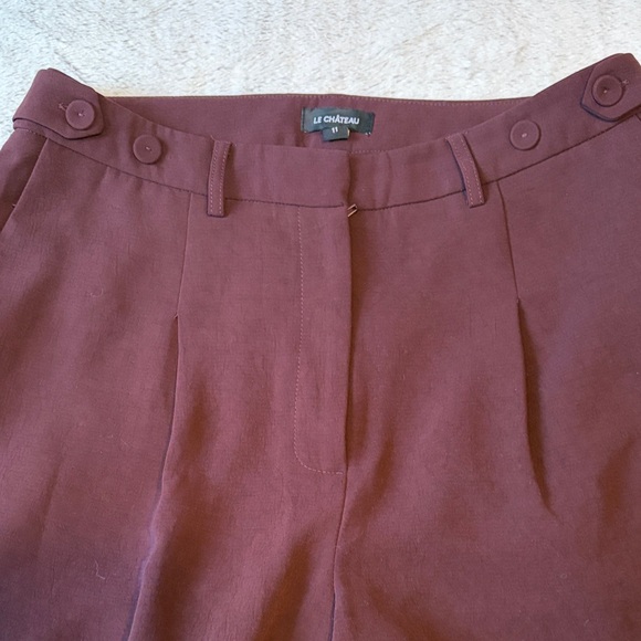 Elegant Wine Women's Wide-Leg Pants - Picture 3 of 11